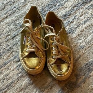 Superga Gold Sneakers, Size 36